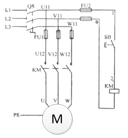 電機(jī)點(diǎn)動電路圖