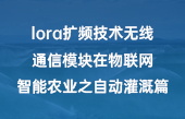 lora擴(kuò)頻技術(shù)無(wú)線通信模塊在物聯(lián)網(wǎng)智能農(nóng)業(yè)之自動(dòng)灌溉篇