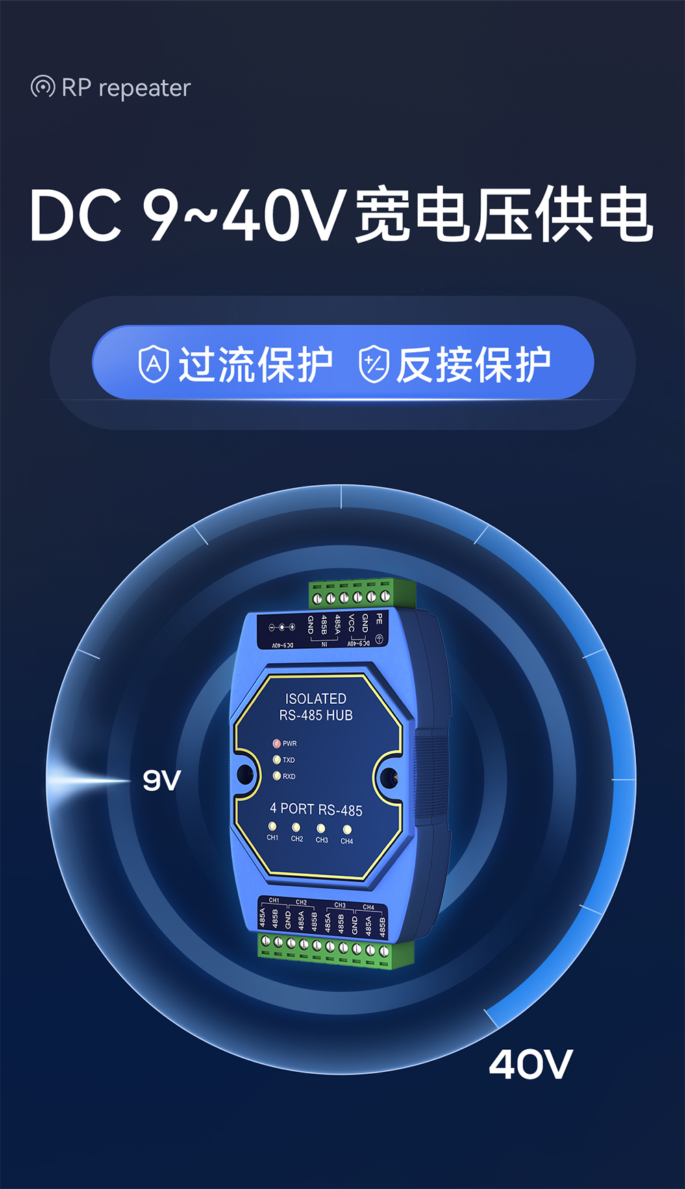E810-R14 隔離型 RS485集線(xiàn)器 (3)