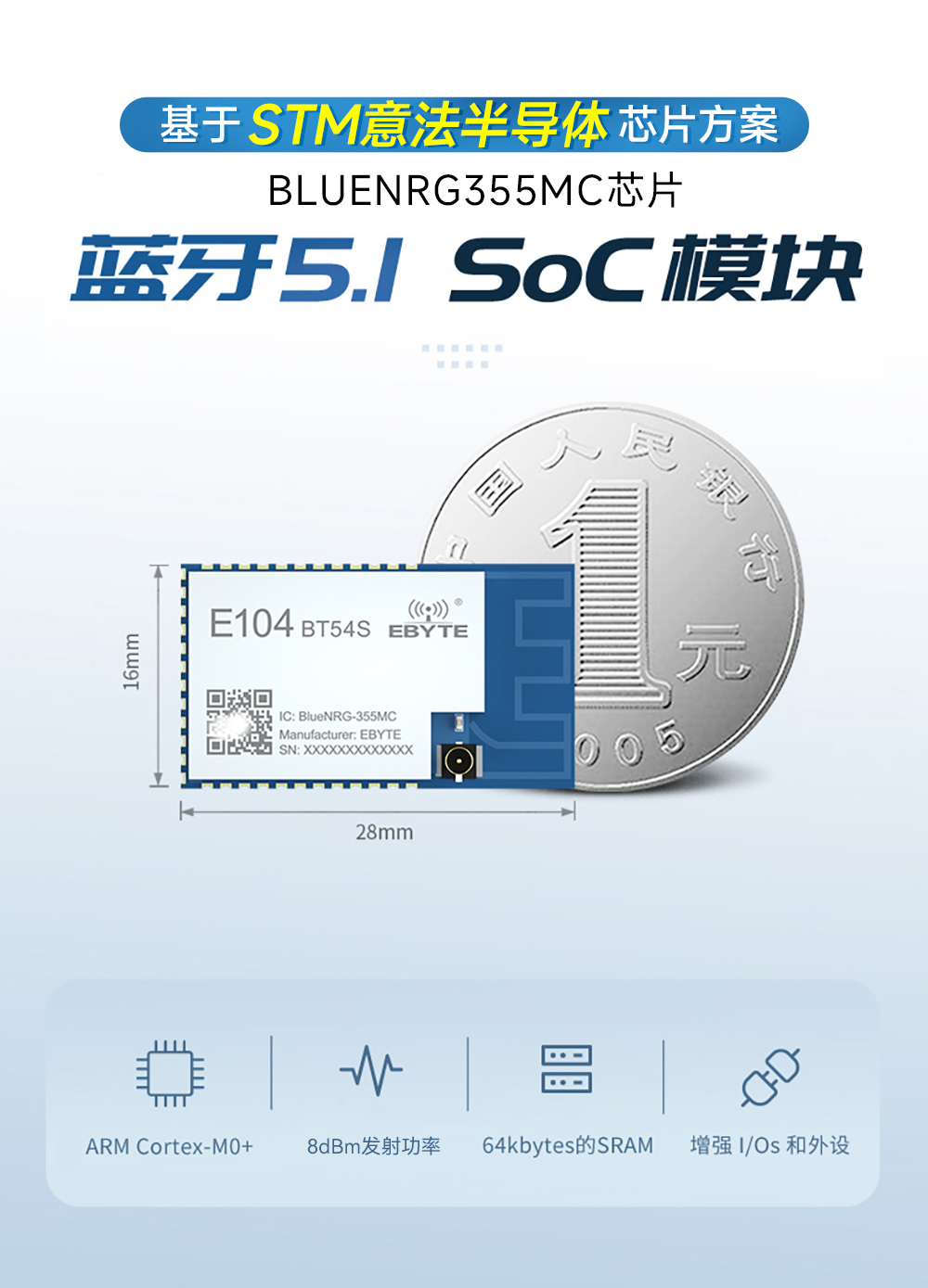 E104-BT54S 藍牙5.1協(xié)議SOC無線模塊 1