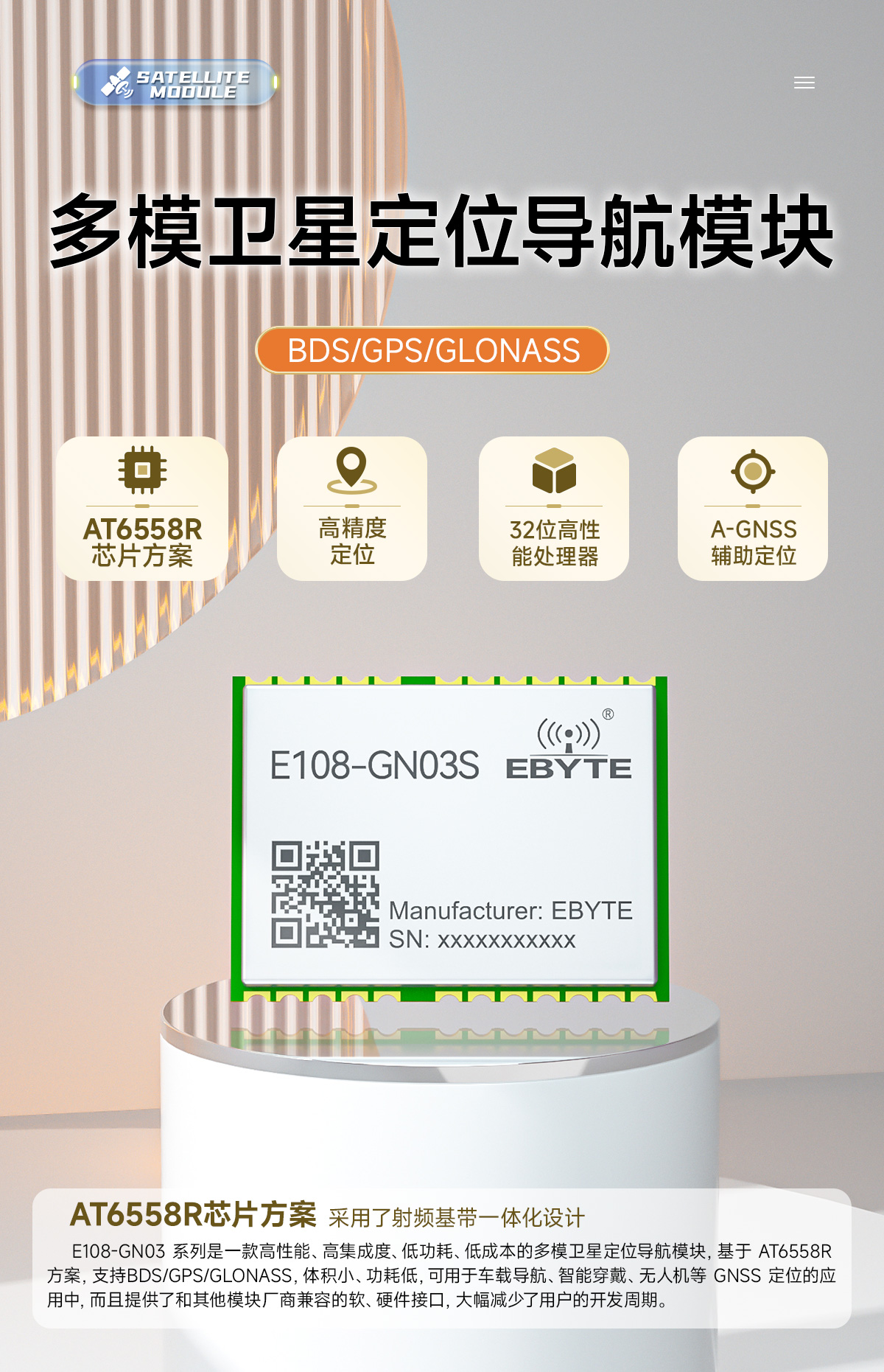 E108-GN03S 衛(wèi)星定位導(dǎo)航模塊 詳情頁(yè) (1)