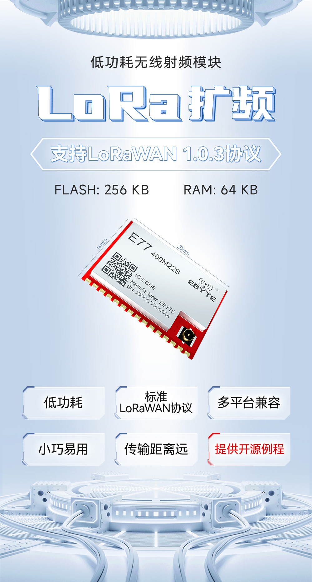 E77-400M22S 支持LoRaWAN協(xié)議的LoRa擴頻模塊 (1)