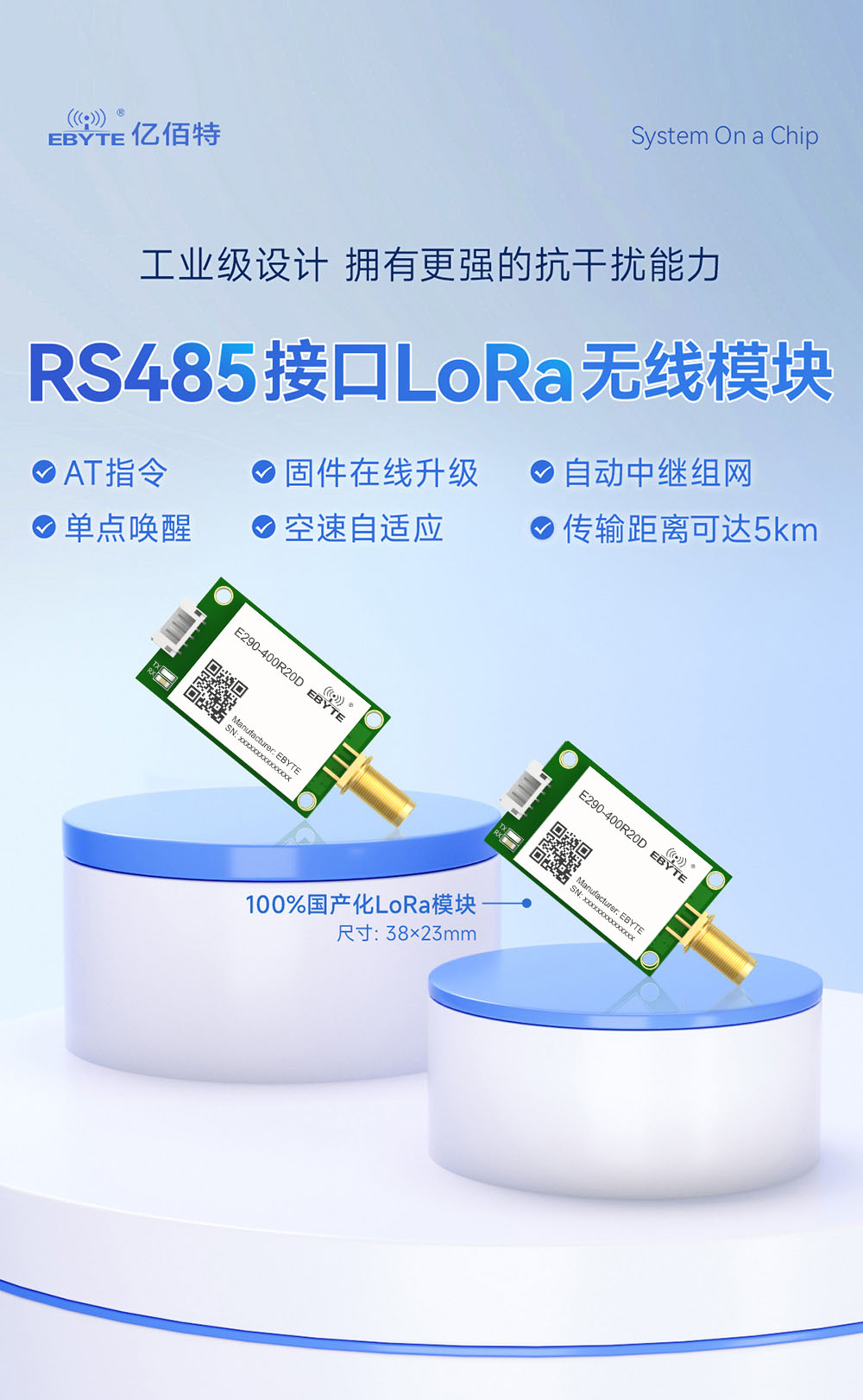 E290-400R20D 國產(chǎn)RS485接口LoRa模塊簡介 (1)
